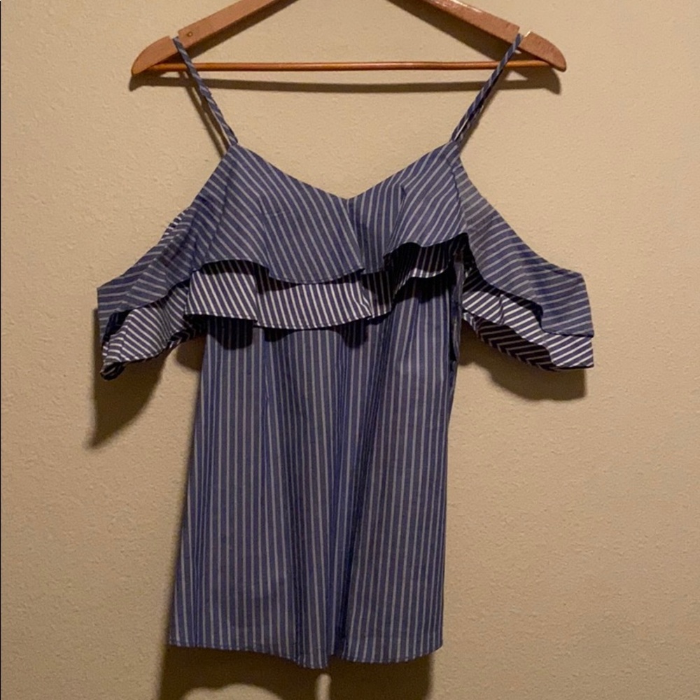 Striped off shoulder tank